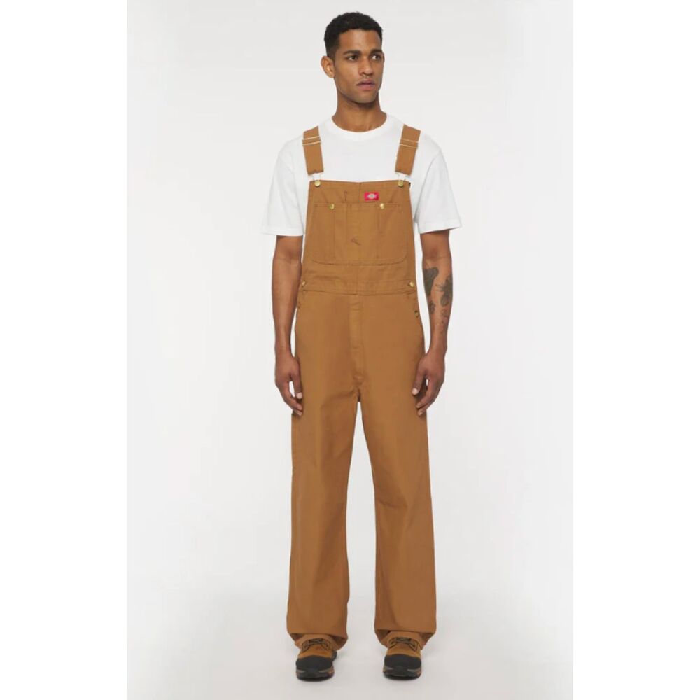 Dickies Brown Duck Canvas Bib Overalls Men’s 42x32 Carpenter Workwear Utility